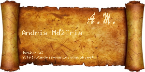 Andris Mária névjegykártya