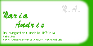 maria andris business card